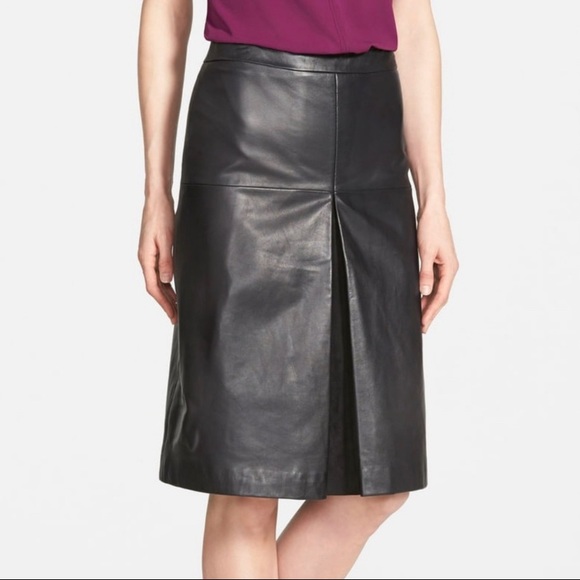 Halogen Dresses & Skirts - NWT Halogen A-Line Black Leather Midi Skirt